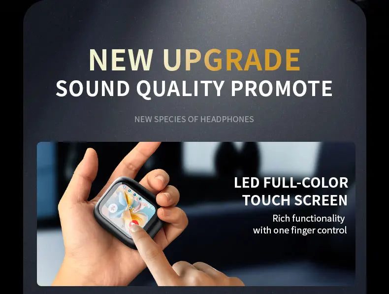 2025 New Wireless Earbuds With Touch Screen In-Ear Earphone ANC Noise Cancellation Long Battery ENC Compatible With IOS Android