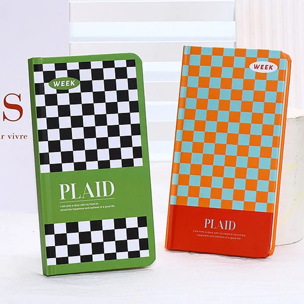 Planner Journal Daily Book Stationery DIY Albums Scrapbooking Book Hand Account Notebook Agenda Diary Book Plaid Memo Notebook