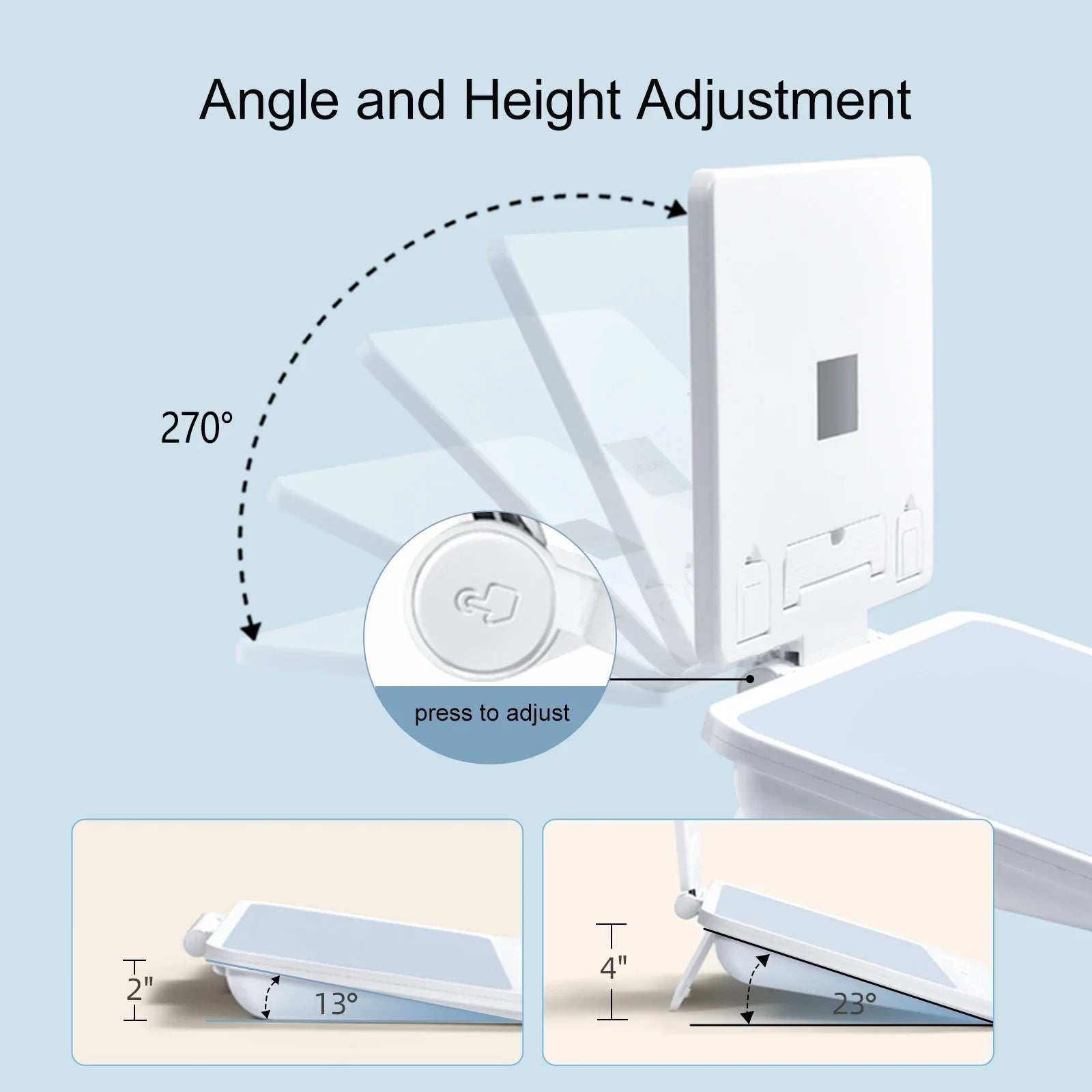 Eary Book Stand for Reading Double Layer Foldable Desktop Book Holder with Page Clips for Laptop iPad Galaxy Tabs MacBook Bible
