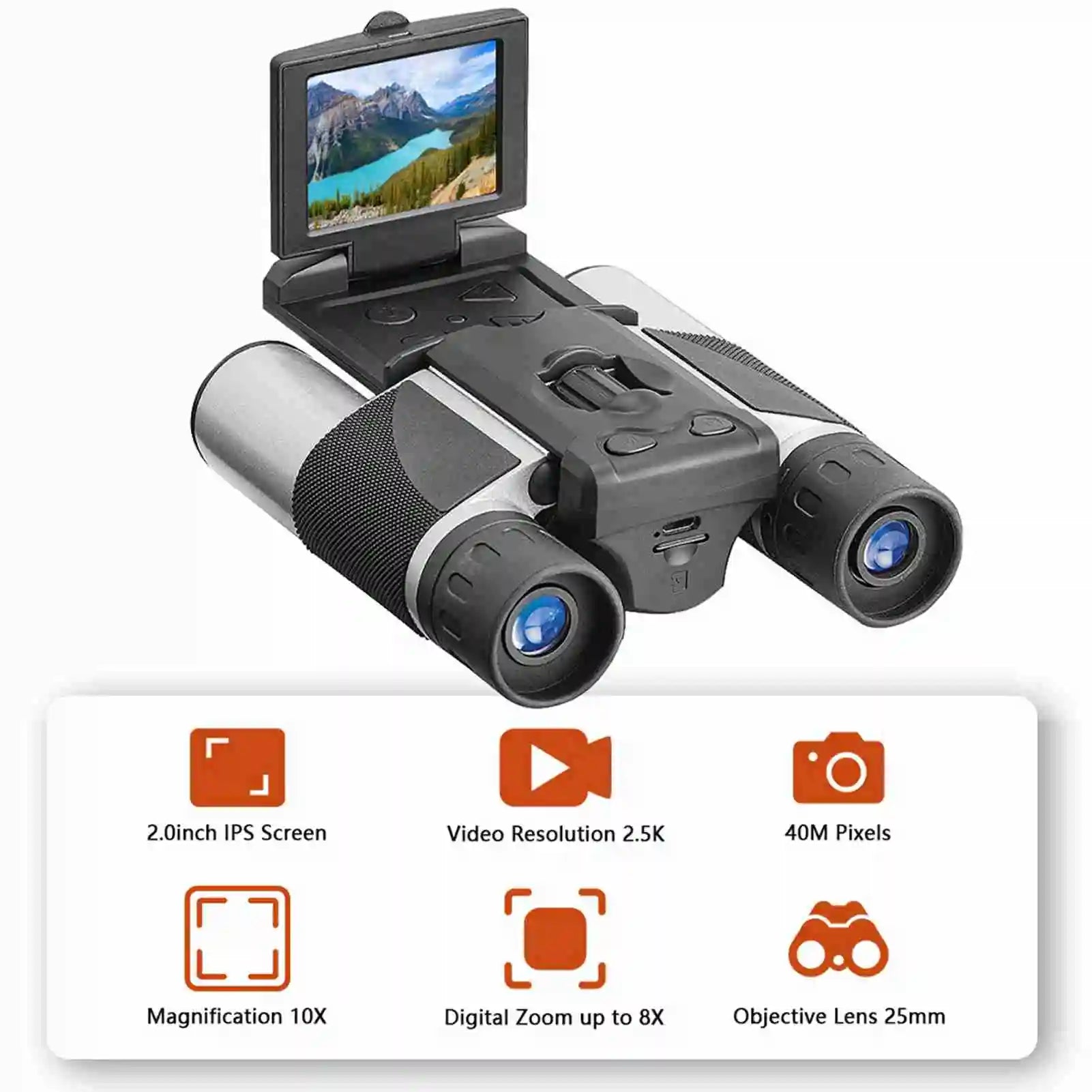 Digital Camera Binoculars 2.0 Inch LCD 8X Digital Zoom Video Photo Recording Telescope Digital Binoculars with Camera