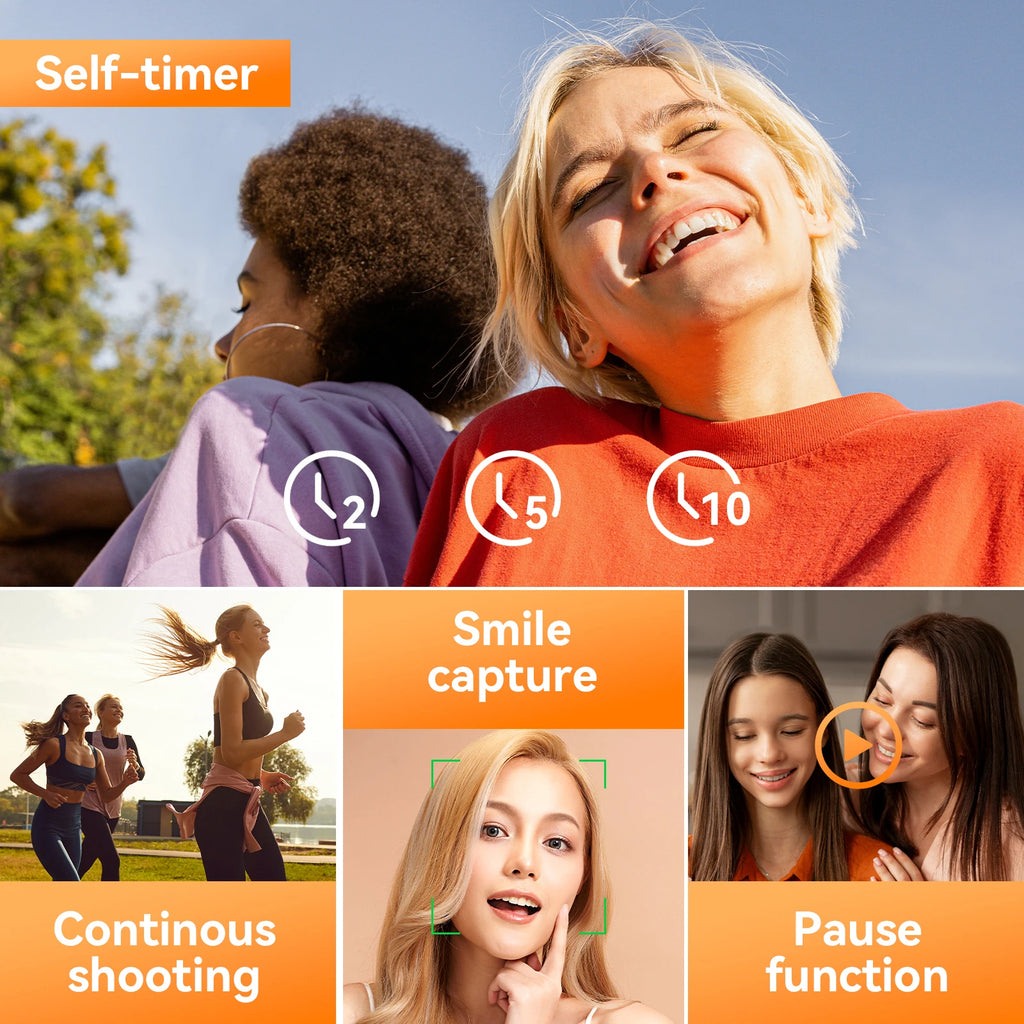 4K Digital Camera for Photography Autofocus 16x Zoom Camera with 32GB Card 2.8" 180°Flip Screen Compact Travel Camera for Teen