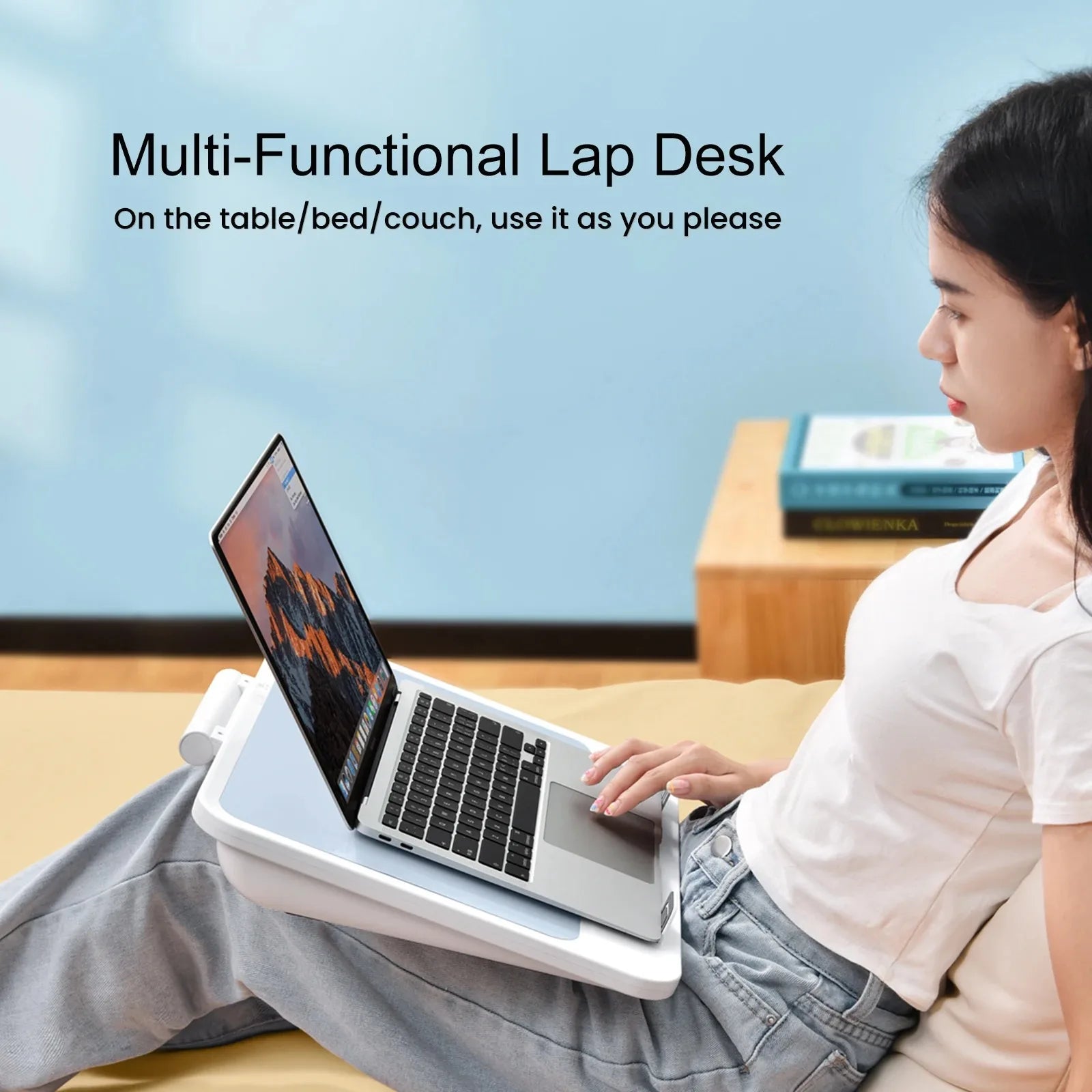 Eary Book Stand for Reading Double Layer Foldable Desktop Book Holder with Page Clips for Laptop iPad Galaxy Tabs MacBook Bible