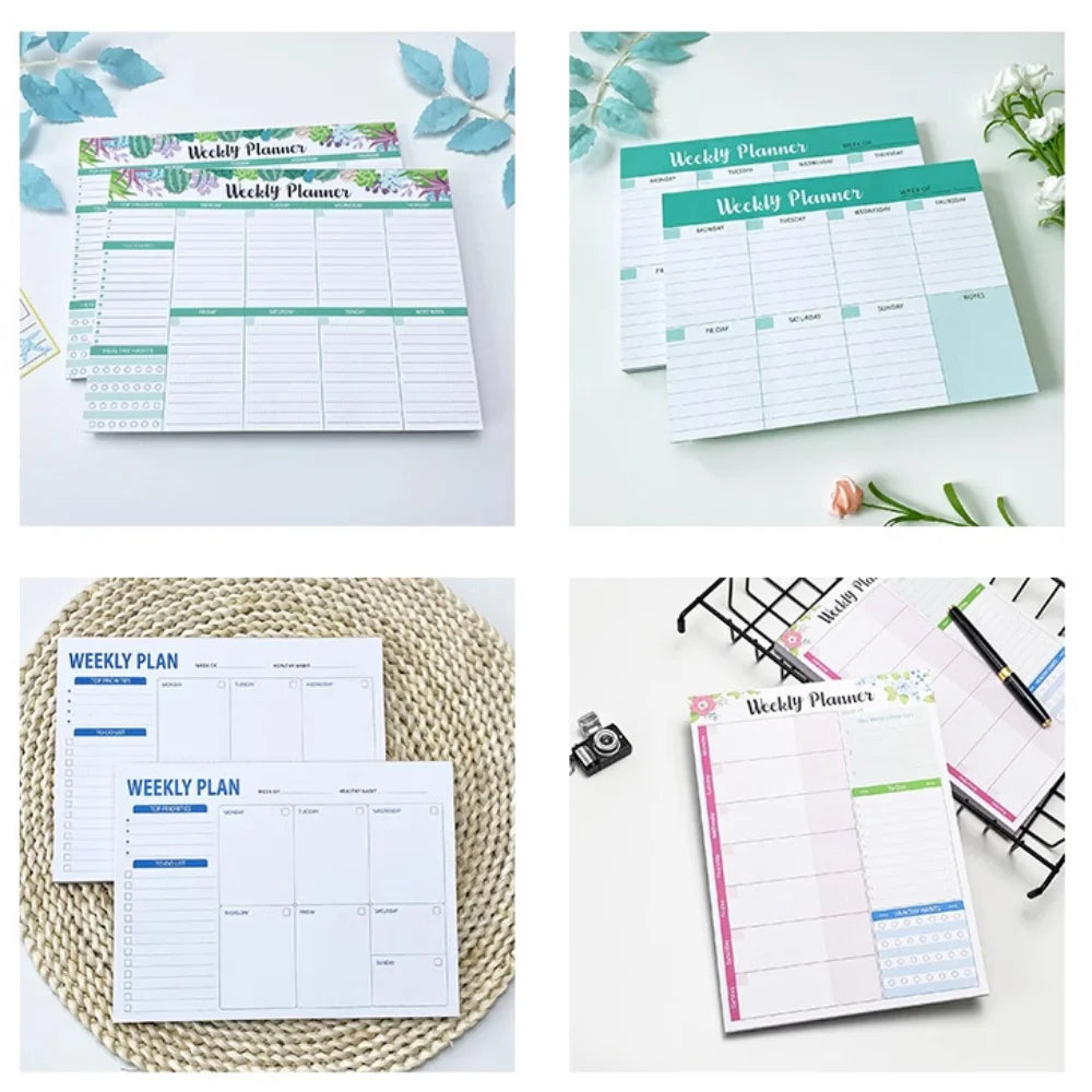 Wide To Do Planner Weekly Planning Notepad Schedules Stationery Weekly Meal Planner Pad Undated A5 Notebook Planner