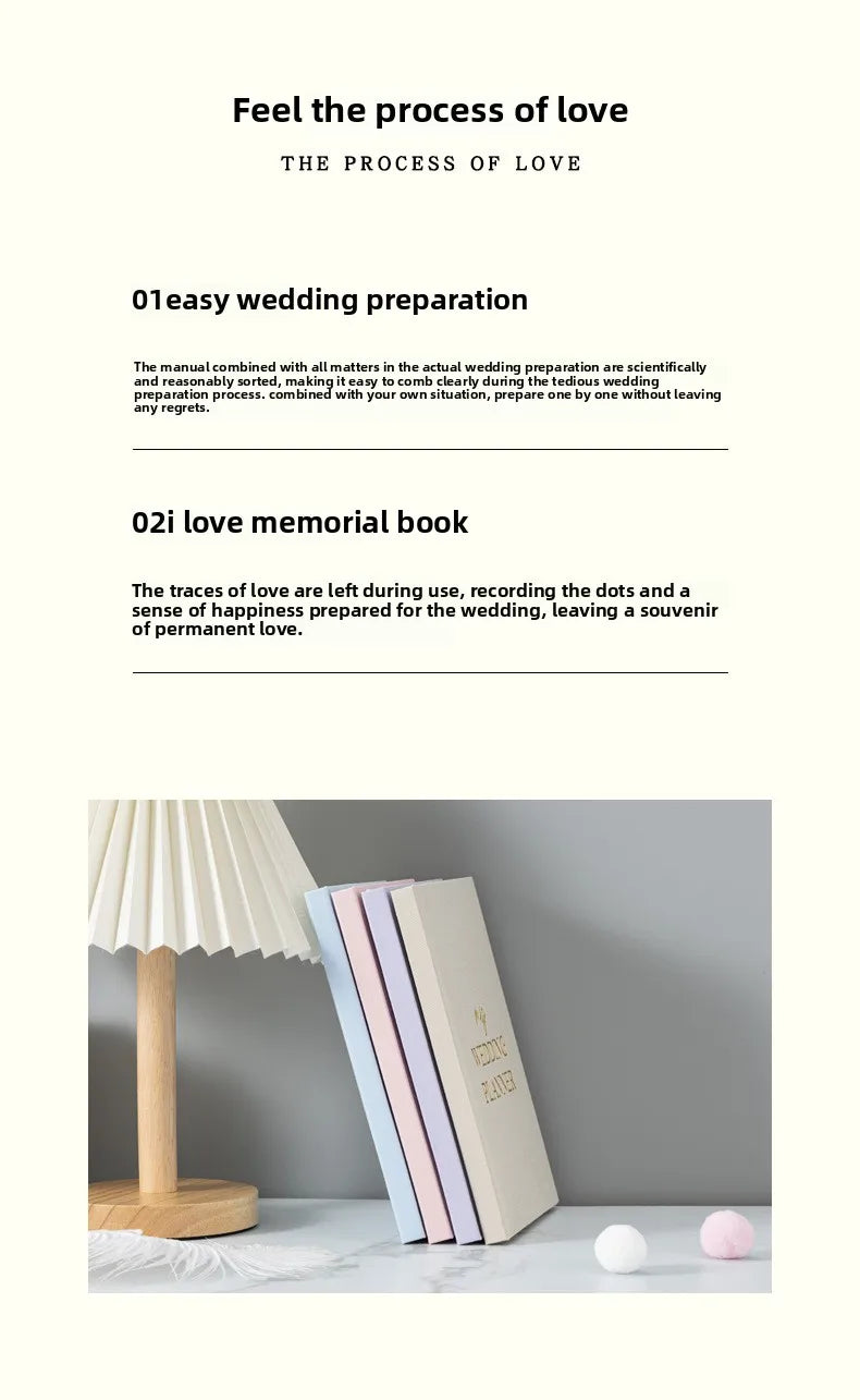 Hardcover Wedding Planner - 164-Page 100GSM Organizer for Brides, School & Holidays, Portable Checklist Journal