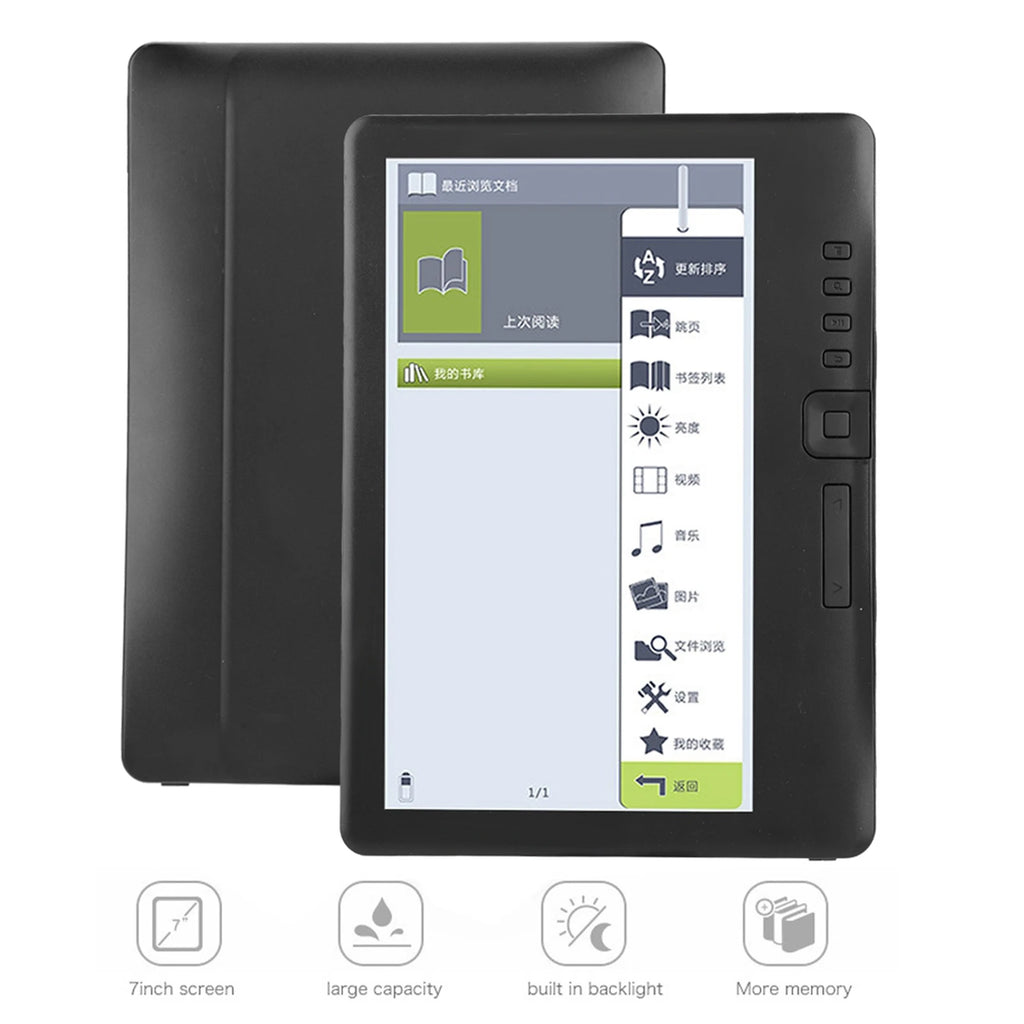 BK7019 Portable 7inch Ebook Reader Colorful Screen Supports Memory Card E‑book Digital Book Read E‑book Reader E‑book Read