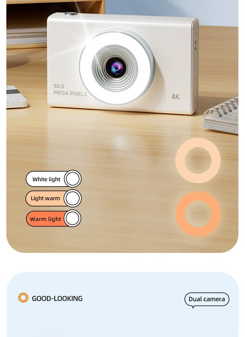 Xiaomi Digital Camera 4K High-definition Camera Autofocus Portable Retro Camera 50 Million Pixels CCD Travel Student Camera