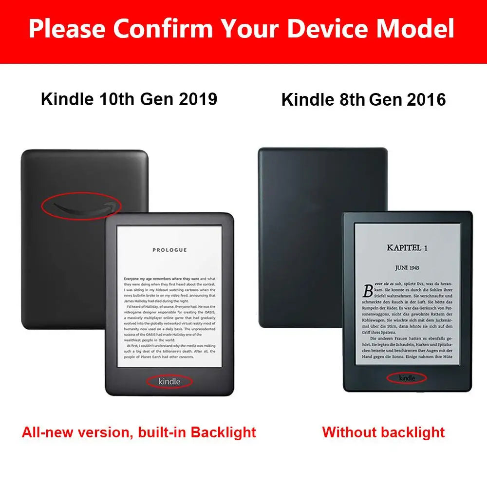 Colorful 6" eBook Reader Ultra Slim PU Leather Cover Smart Case Protective Shell For Kindle 8/10th Gen Paperwhite 1/2/3/4