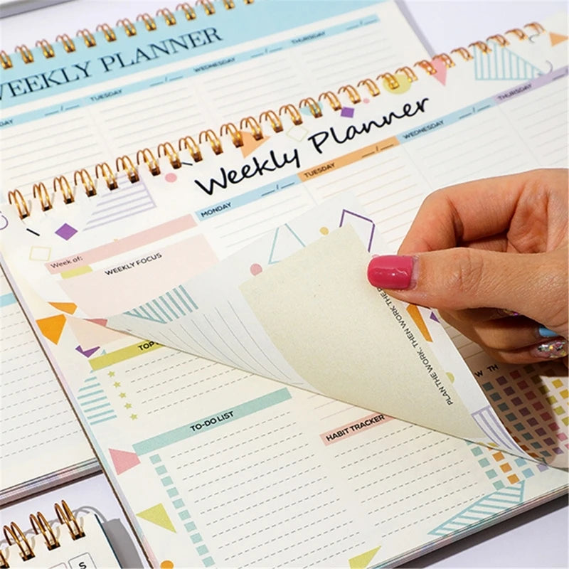 Weekly Planner Notebook Coil-binding Weekly Academic Planner 52 Week Journal Notebook Weekly Planner 104 Page Undated