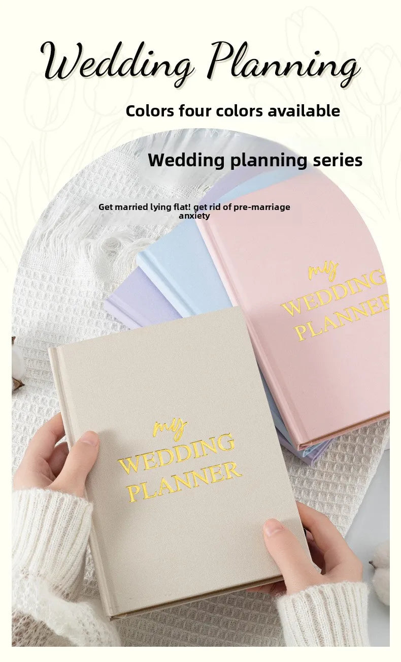 Hardcover Wedding Planner - 164-Page 100GSM Organizer for Brides, School & Holidays, Portable Checklist Journal