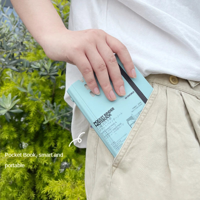 40 Sheets Pocket Binder Diary Journal Planner Notebook A7 Loose-leaf Business Office Notebook Journal School Stationery