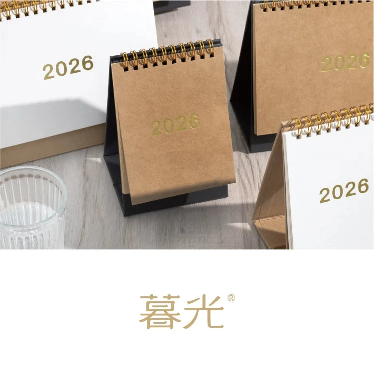 Journal GO Portable Simplified Standing Calendar 2026 Page Flip Desktop Ornament Check-in Planner Calendar School Office Supply