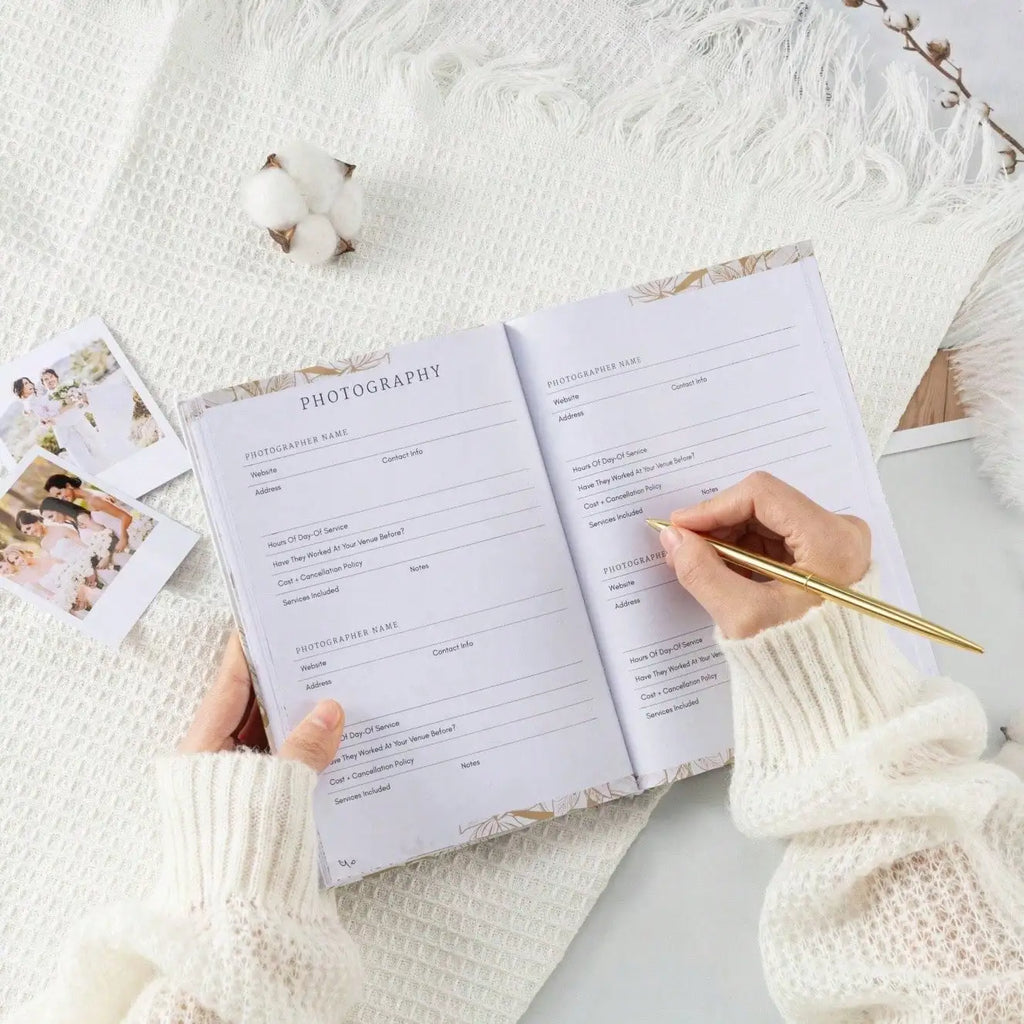 Hardcover Wedding Planner - 164-Page 100GSM Organizer for Brides, School & Holidays, Portable Checklist Journal