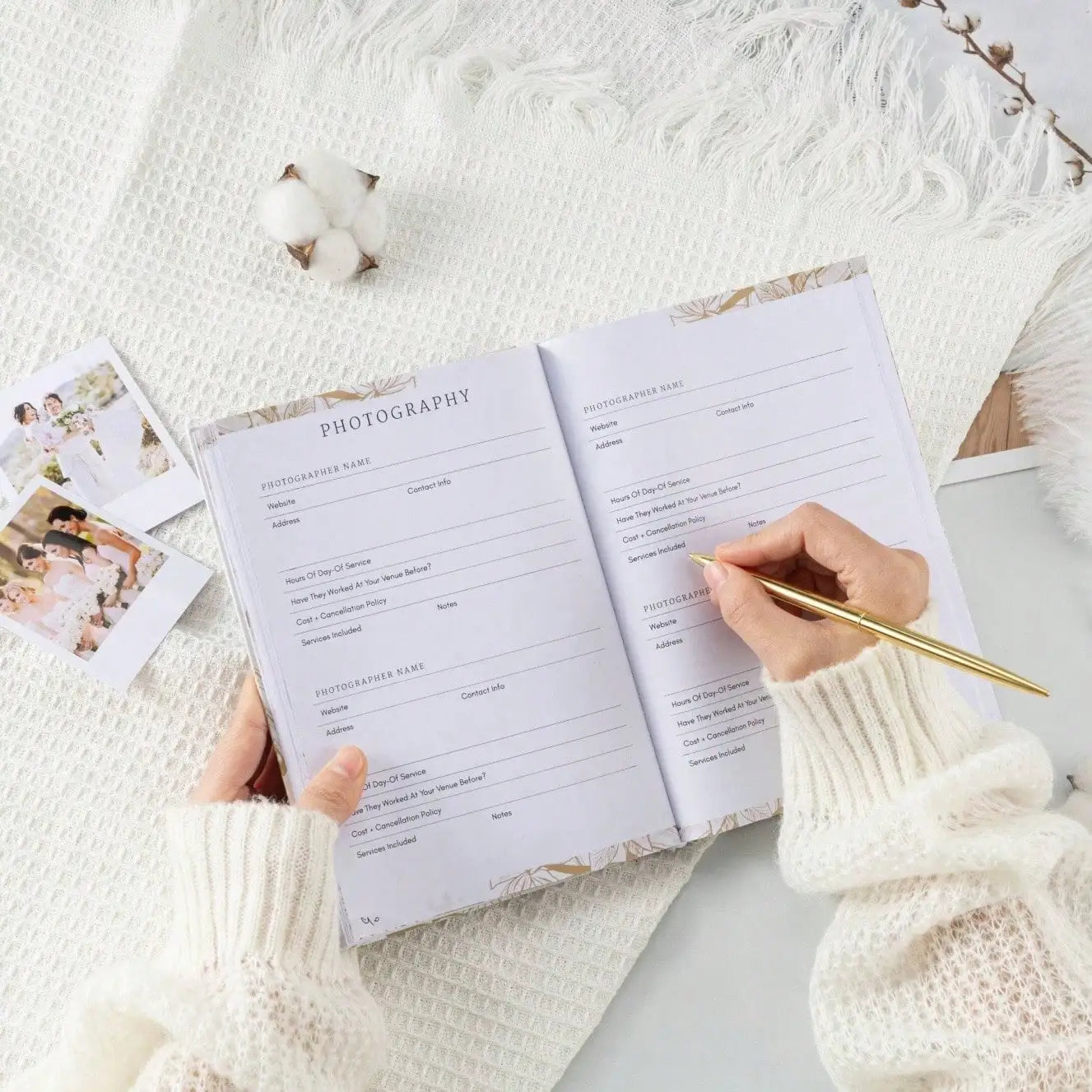 Hardcover Wedding Planner - 164-Page 100GSM Organizer for Brides, School & Holidays, Portable Checklist Journal