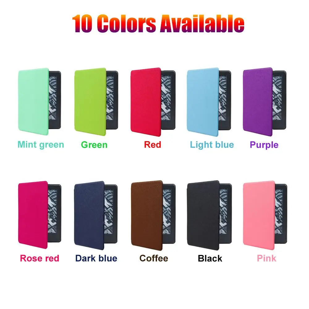 Colorful 6" eBook Reader Ultra Slim PU Leather Cover Smart Case Protective Shell For Kindle 8/10th Gen Paperwhite 1/2/3/4