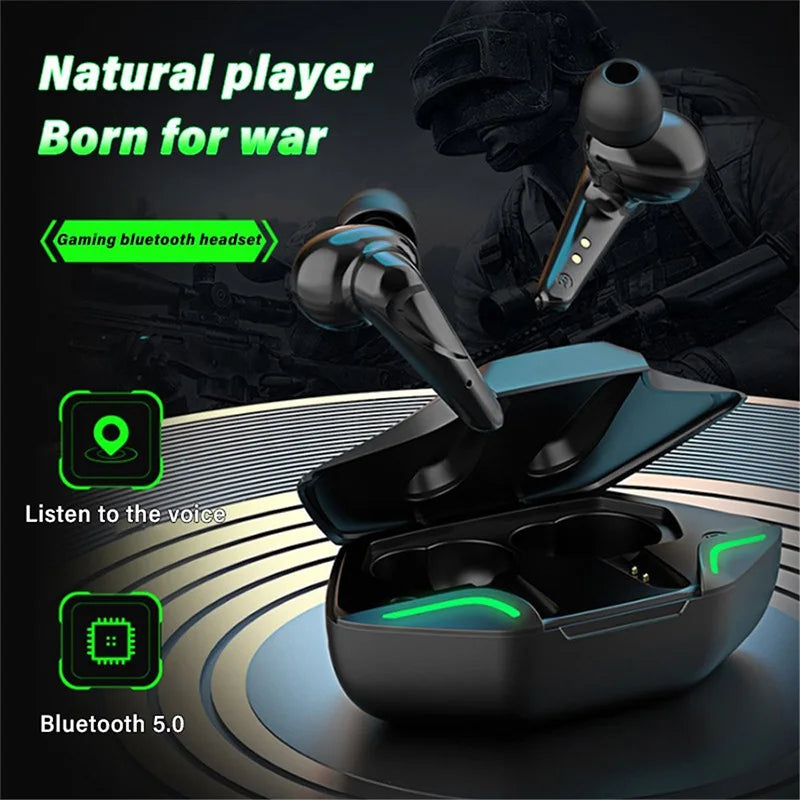 Wireless Bluetooth Earphones Gaming Noise-Cancelling Airbuds Extra-Long Battery Life In-Ear Headphones iOS and Android Universal