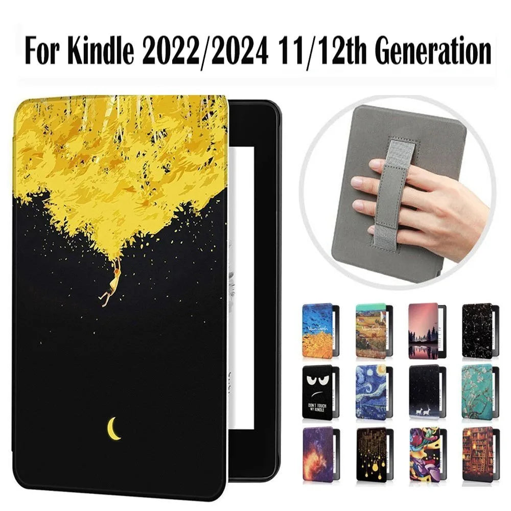 All-new with Hand Support 6 inch e-Reader Case PU Leather 6 inch Ebook Cover Shockproof for Kindle 2022/2024 11/12th Generation