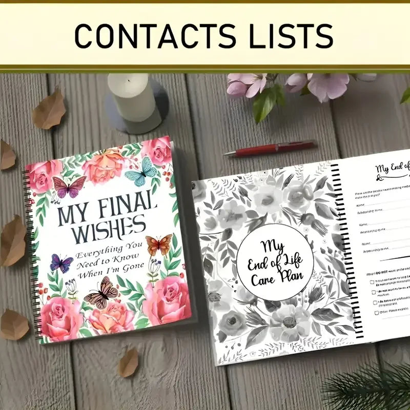 Daily Planner Notepad My Final Wishes End of Life Planner Journal Notebook Everything You Need to Know When I'm Gone Last Wishes