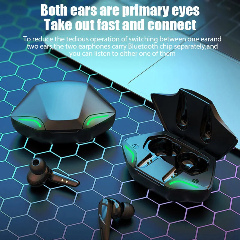 Wireless Bluetooth Earphones Gaming Noise-Cancelling Airbuds Extra-Long Battery Life In-Ear Headphones iOS and Android Universal