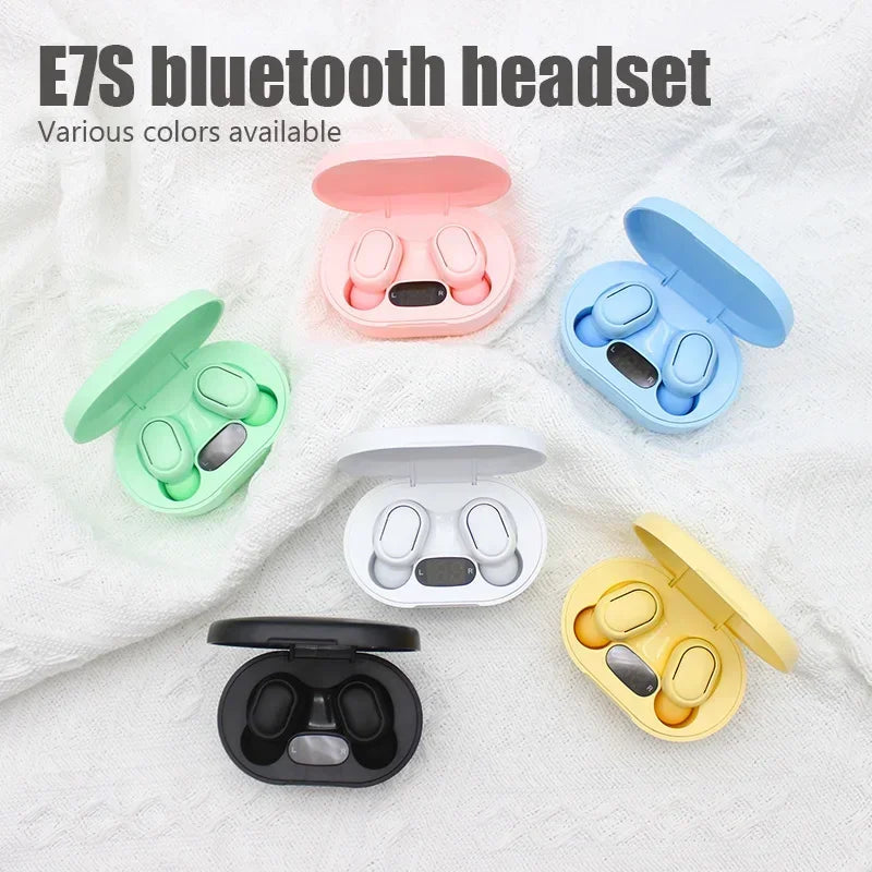TWS E7S Bluetooth Earphones Wireless Headphones Headset with Mic HiFi Stereo Sport Noise Cancelling Mini Earbuds For Smartphones