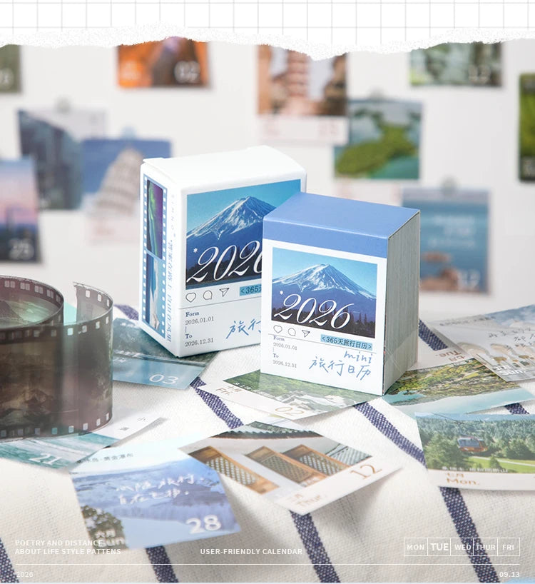 Journal GO Mini 365 Day Calendar 2026 Planner Yearly Agenda Organizer with Memo Notes for Home Office School Daily Schedule