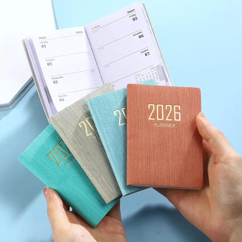 60 Sheets 120 Page Thin Weekly Calendar Journal Agenda 2026 A7 English Planner Book Mini Portable Pocket Daily Schedule Book
