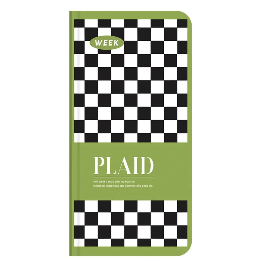 Monthly Planner Journal Daily Book Hand Account Notebook Plaid Memo Notebook Agenda Diary Book DIY Albums Scrapbooking Book