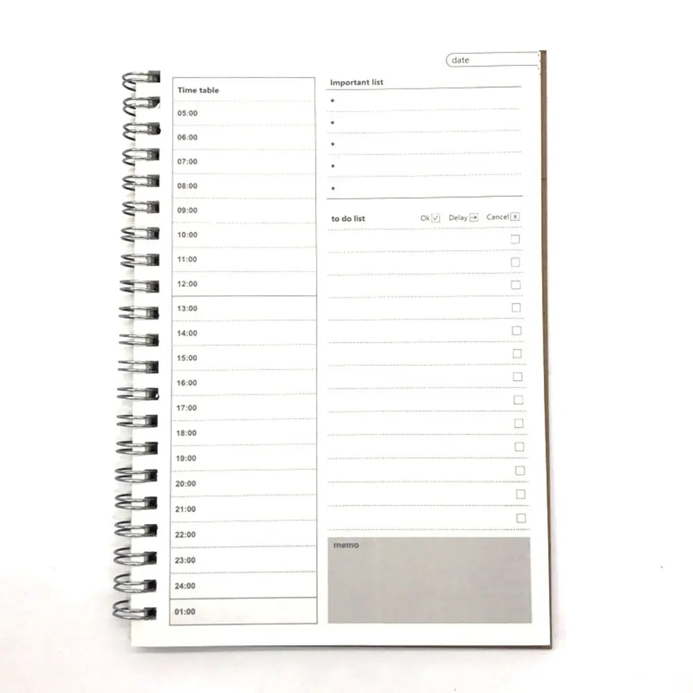 Daily Weekly Planner Notebook Spiral Agenda Daily Schedule Journal Notebooks Time To Do List Office Stationery School Supplies