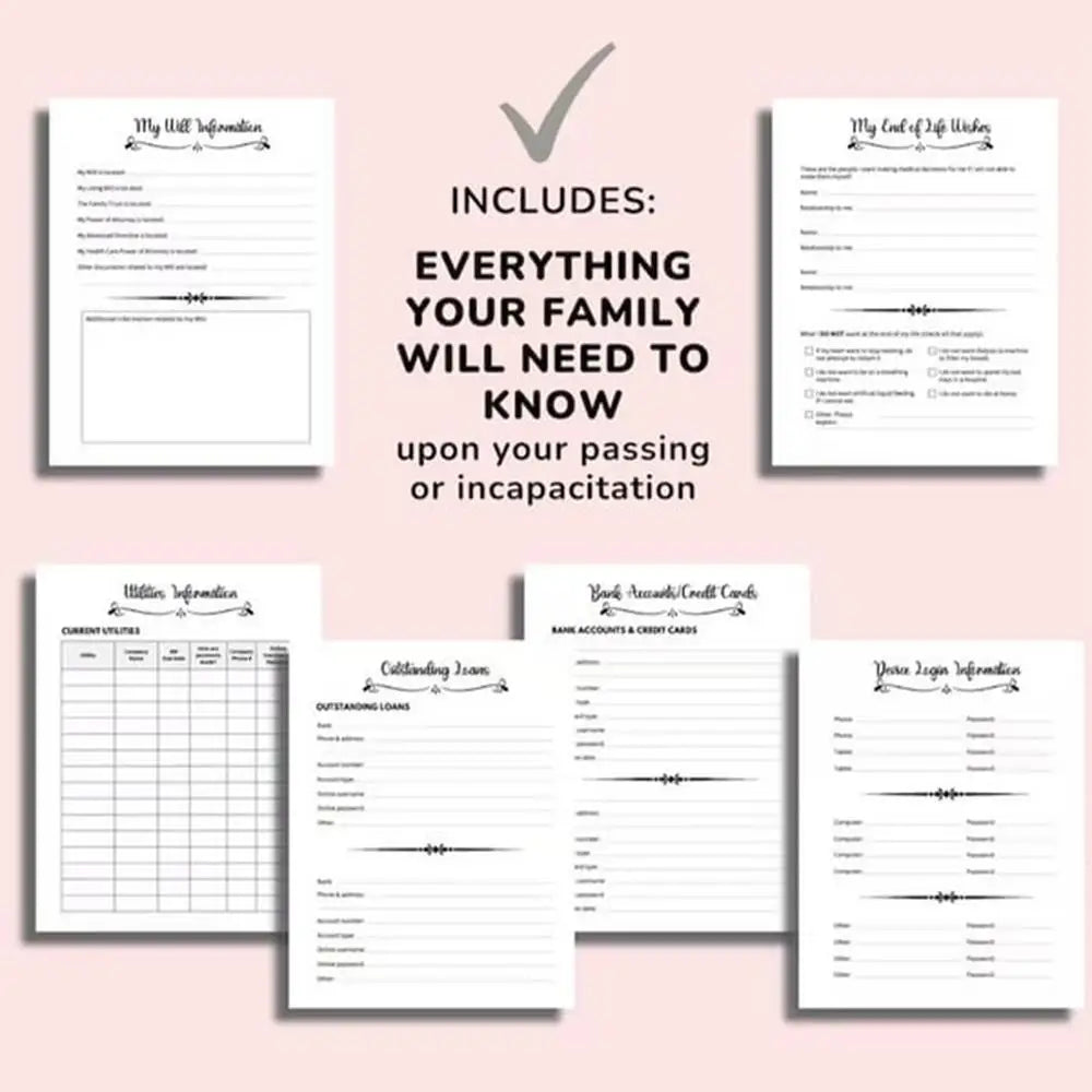 Happy Life Planner What Book My Final Wishes Funny Guided Final Arrangements Organizer For Possessions Business Affairs Office