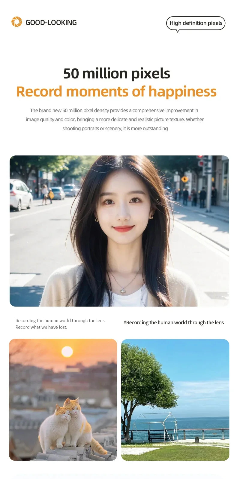 Xiaomi Digital Camera 4K High-definition Camera Autofocus Portable Retro Camera 50 Million Pixels CCD Travel Student Camera