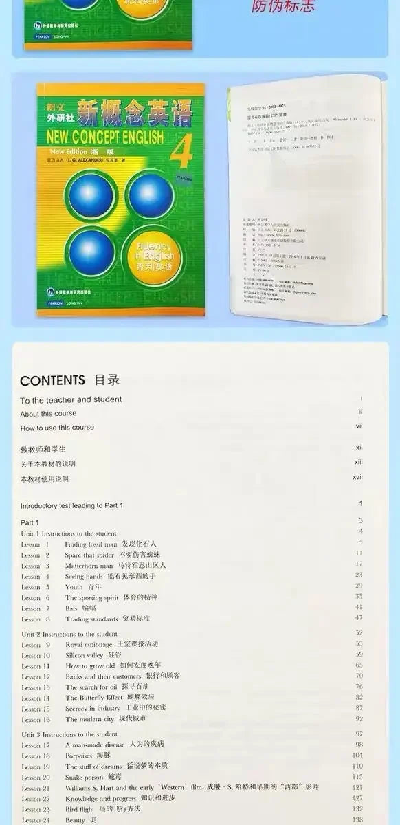1 Books New Concept English Full Set of 1-4 Textbooks + 1-4 Workbooks Students' Books New Concepts Zero-based Learning English