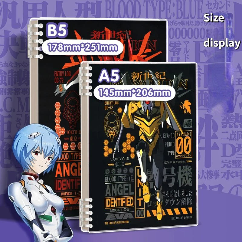 EVANGELION Cartoon Anime EVA-01 Booklet Binding Notebook High Appearance Student A5 Three Types of Inner Pages 100 Pages or More