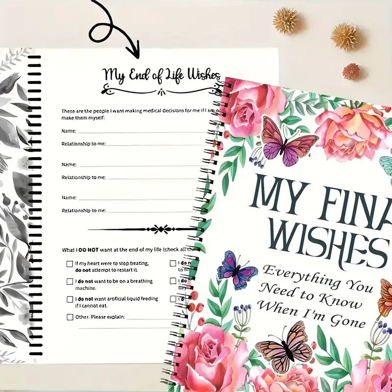 Daily Planner Notepad My Final Wishes End of Life Planner Journal Notebook Everything You Need to Know When I'm Gone Last Wishes